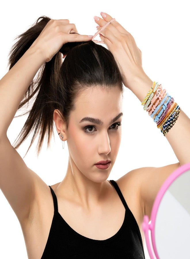 Bouiexye ربطات شعر وأساور من Bouiexye للنساء، 24 قطعة من إكسسوارات الشعر البوهيمية بـ 12 لونًا - 5 أنماط، لا تسبب أي ضرر للشعر الكثيف - Image 2
